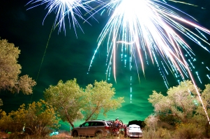 Zion, some sweet people having fun with shotguns and fireworks